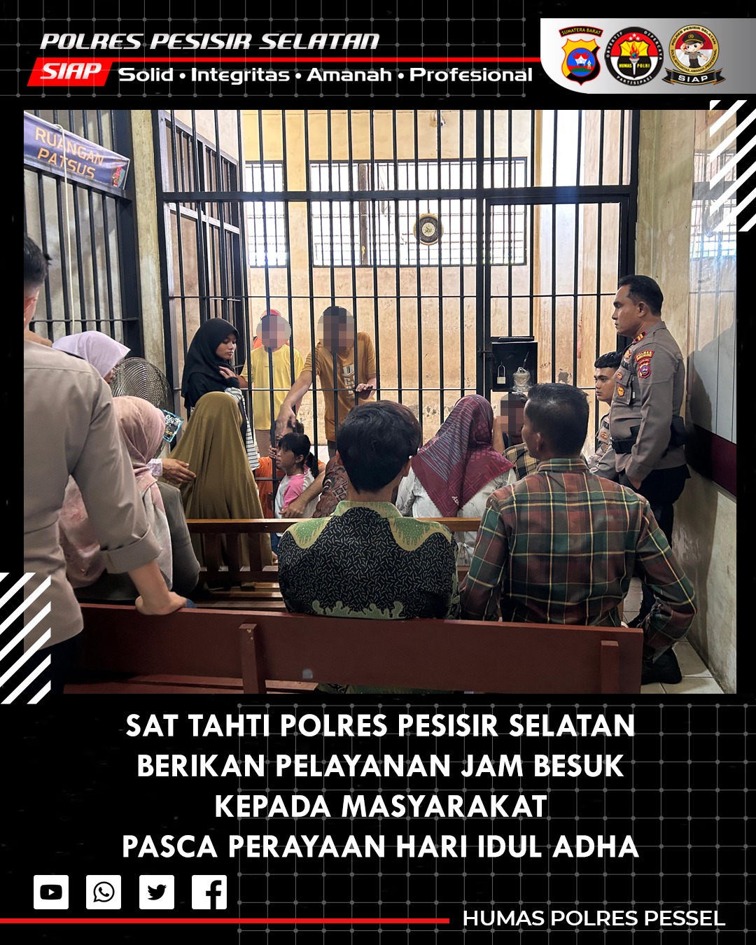 Sat Tahti Polres Pesisir Selatan Gelar Jam Bezuk Tahanan pada Hari Raya Idul Adha