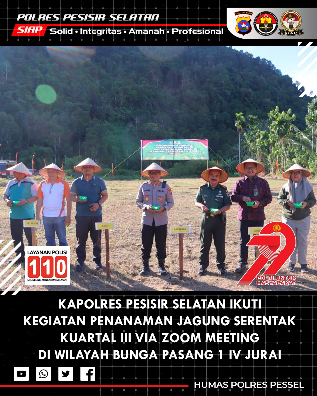 Polres Pesisir Selatan Gelar Penanaman Jagung Serentak Kuartal III Dukung Swasembada Pangan 2025