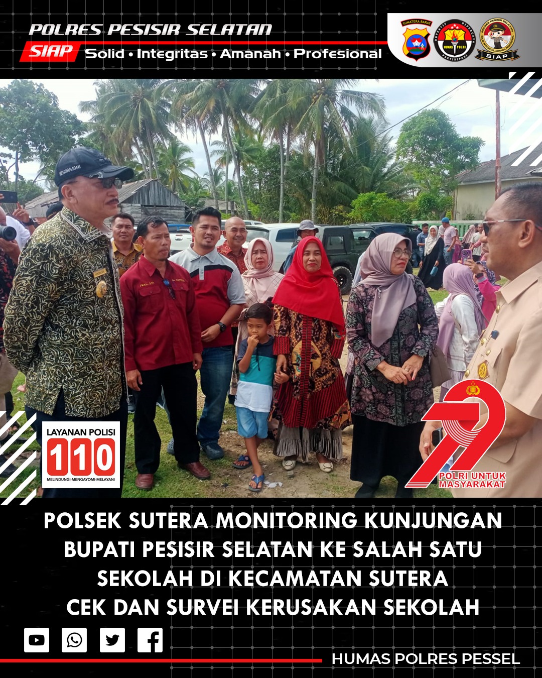 Polsek Sutera Monitor Kunjungan Bupati Pesisir Selatan ke SD 28 Surantih dan Aduan Masyarakat