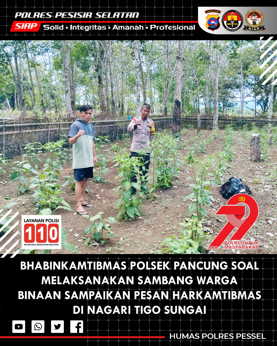 Bhabinkamtibmas Polsek Pancung Soal Ingatkan Petani Waspada Bahaya Kebakaran Lahan