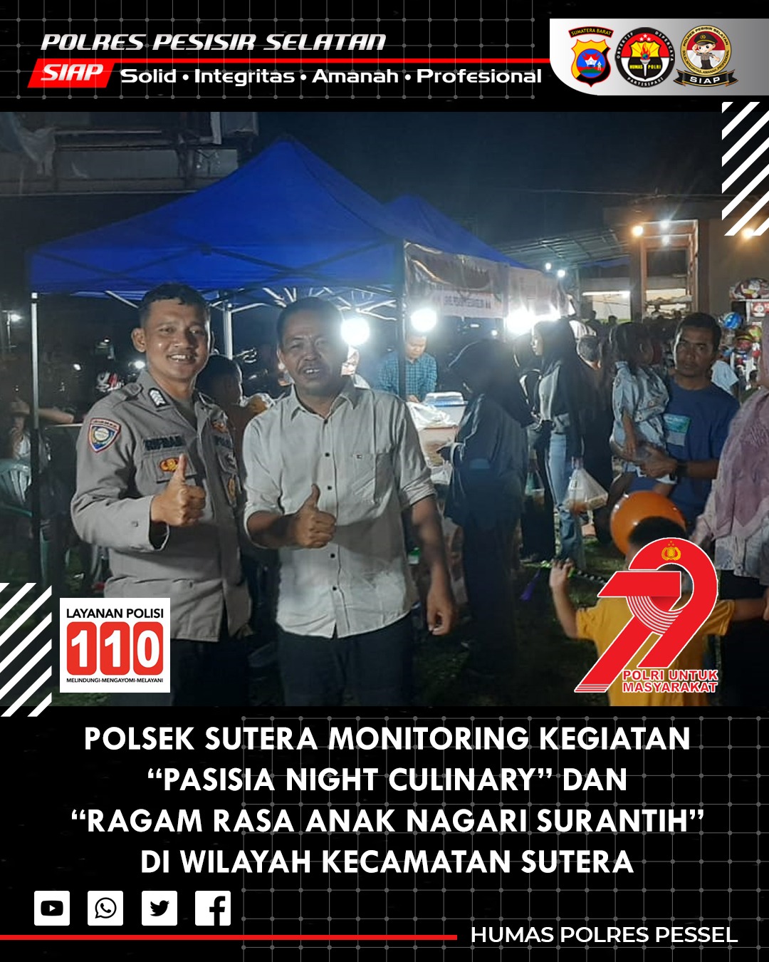 Kapolsek Sutera Memantau Ramainya 
