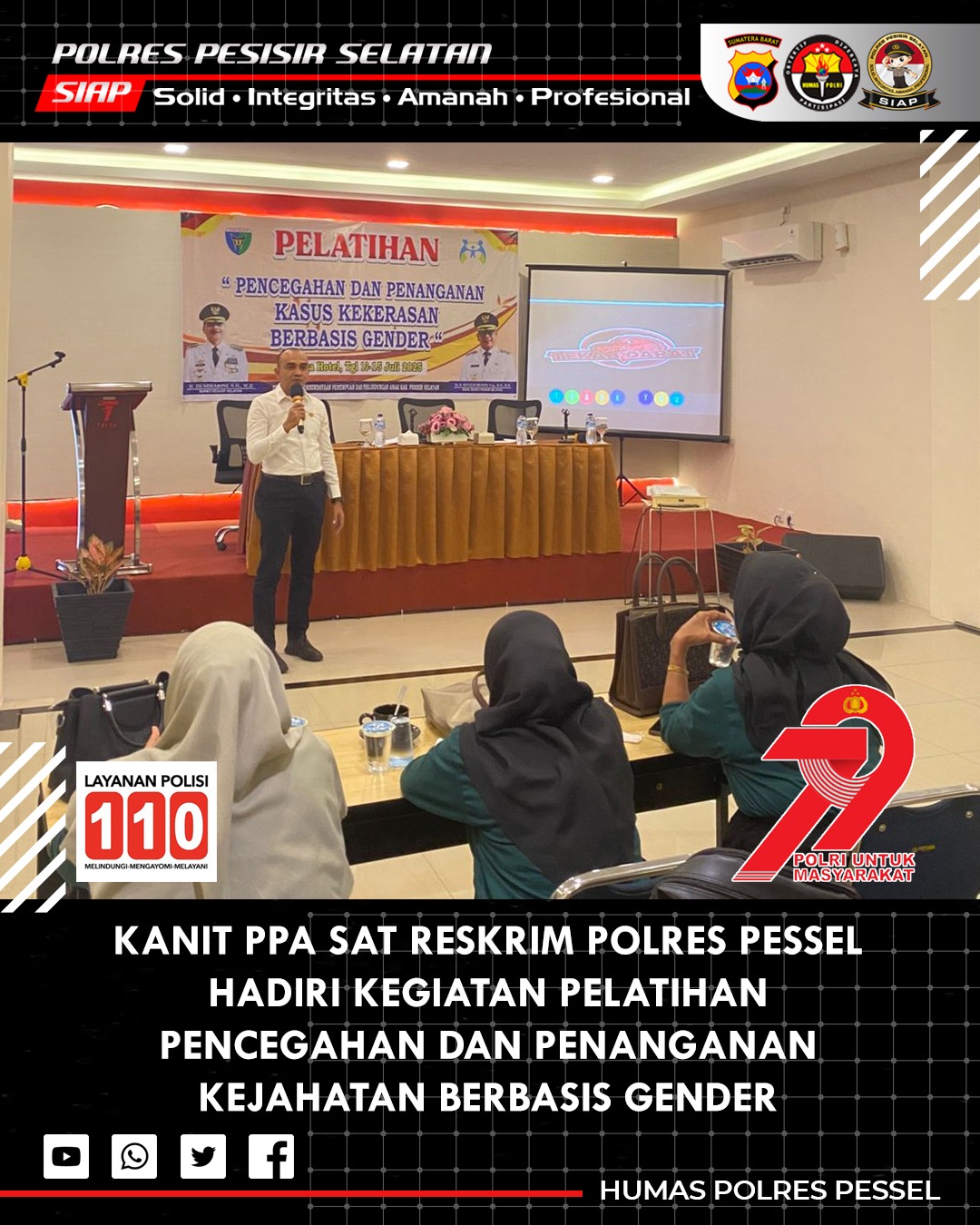 Unit PPA Satreskrim Polres Pesisir Selatan Berikan Pelatihan Pencegahan Kekerasan Berbasis Gender
