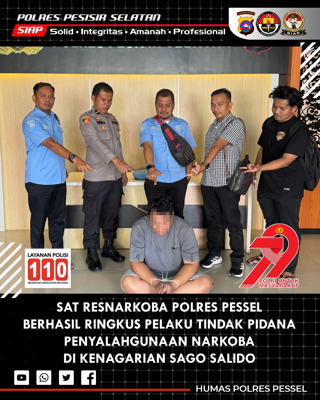 Satresnarkoba Polres Pesisir Selatan Tangkap Terduga Pengedar Sabu di IV Jurai