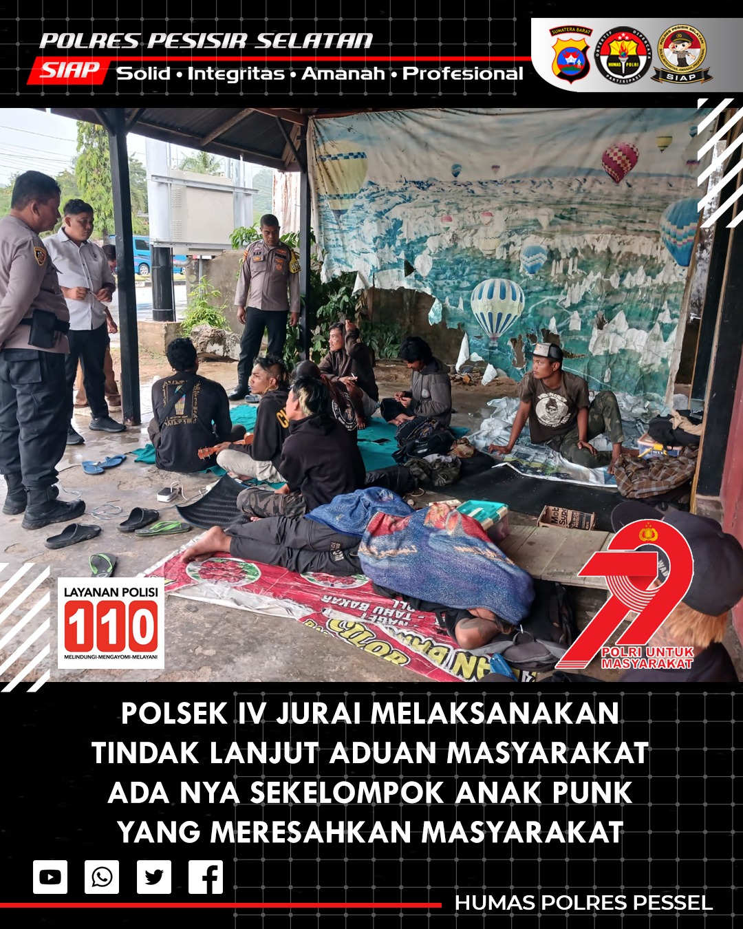 Polsek IV Jurai Tindak Lanjuti Laporan Warga Terkait Aktivitas Anak Punk di SPBU Sago