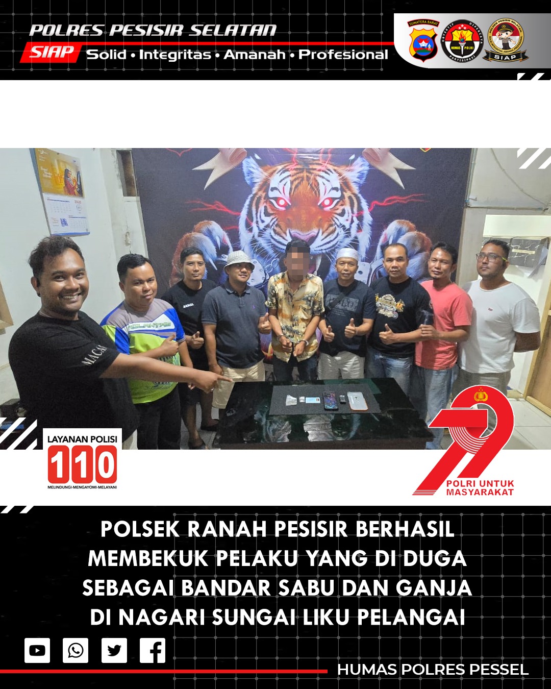 Polsek Ranah Pesisir Tangkap Pemuda Diduga Pengedar Sabu dan Ganja