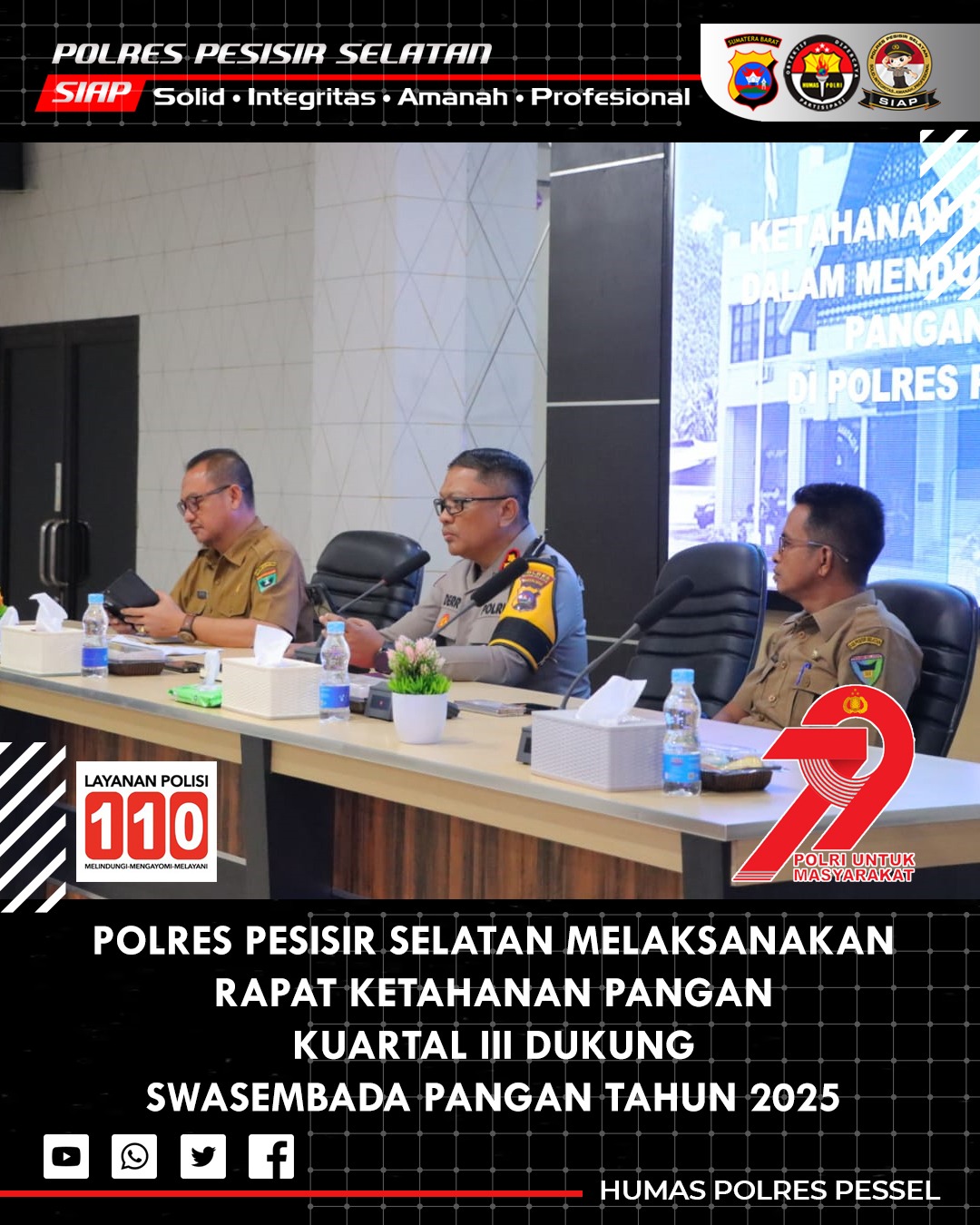 Polres Pesisir Selatan Gelar Rapat Koordinasi Ketahanan Pangan Kuartal III: Dukung Swasembada Jagung 2025