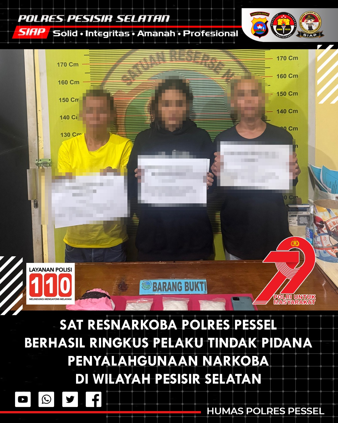 Satresnarkoba Polres Pesisir Selatan Tangkap Nelayan Terduga Pengedar Sabu di Batang Kapas