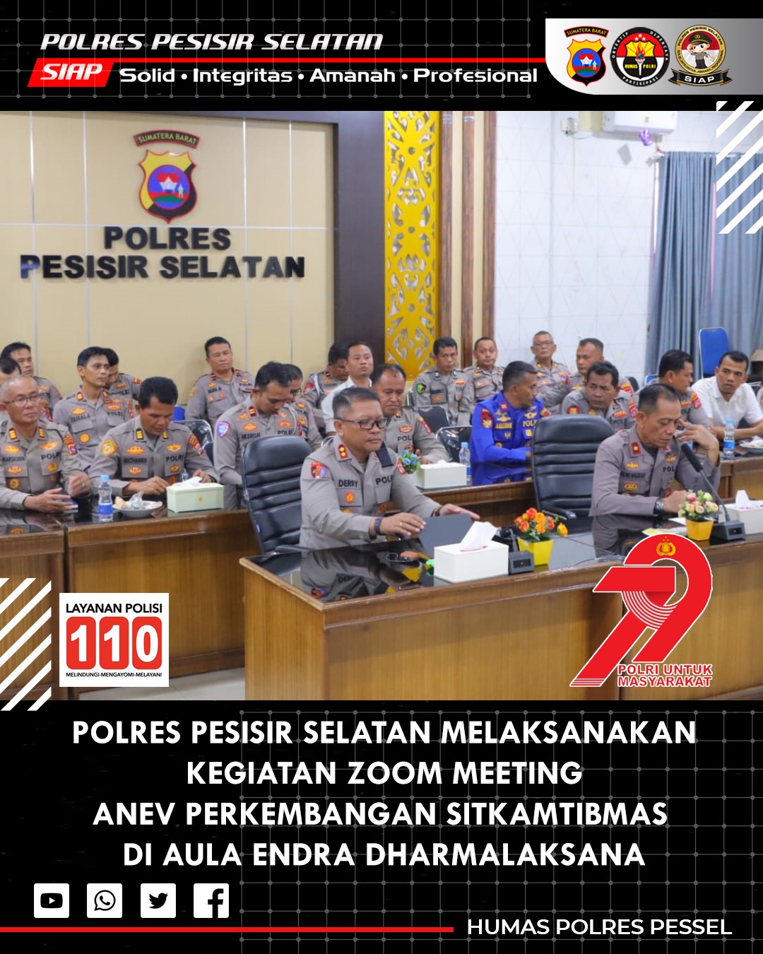 Polres Pesisir Selatan Ikuti Arahan Kapolri Terkait Sitkamtibmas, Ketahanan Pangan, dan Kesiapsiagaan Bencana