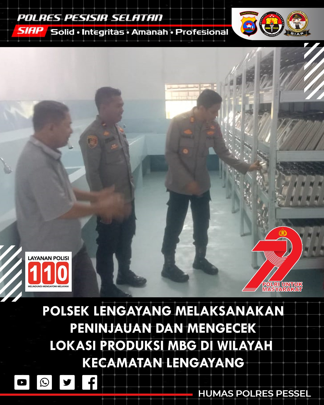 Polsek Lengayang Tinjau Kesiapan Dapur Produksi Makanan Bergizi Gratis Program Pemerintah