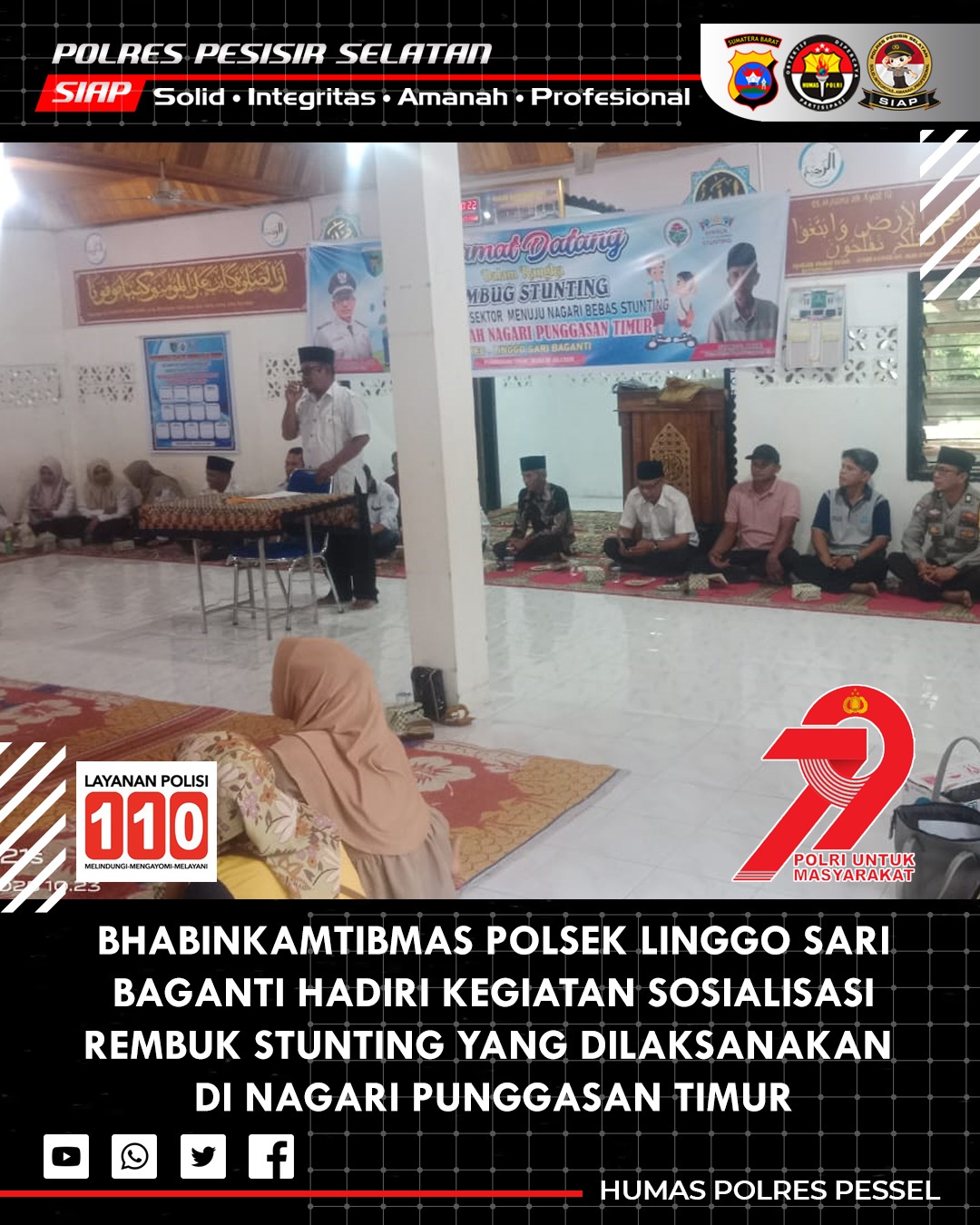 Bhabinkamtibmas Polsek Linggo Sari Baganti Hadiri Rembuk Stunting di Nagari Punggasan Timur