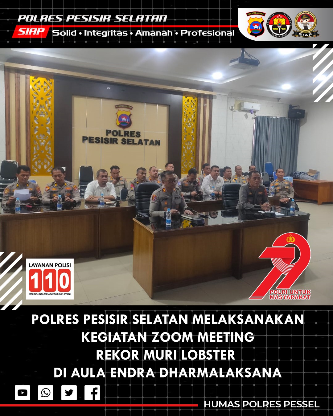 Polres Pesisir Selatan Ikuti Rapat Koordinasi Persiapan Rekor MURI Lobster di Mentawai