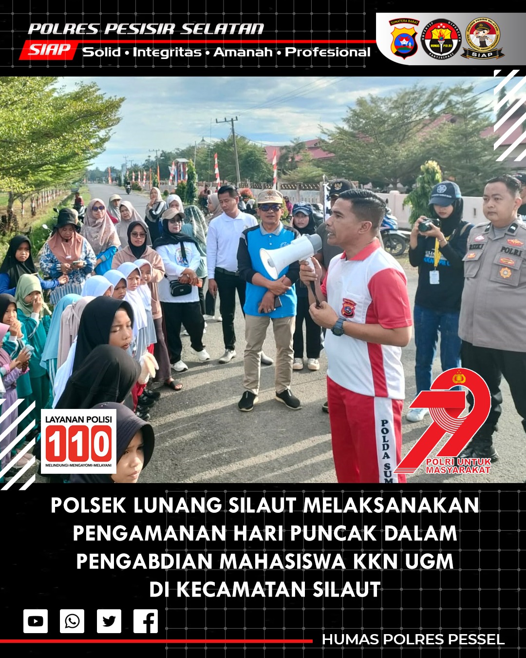 Polsek Lunang Silaut Amankan Puncak Acara KKN UGM, Ribuan Warga Hadiri Festival Harmoni dan Jalan Sehat