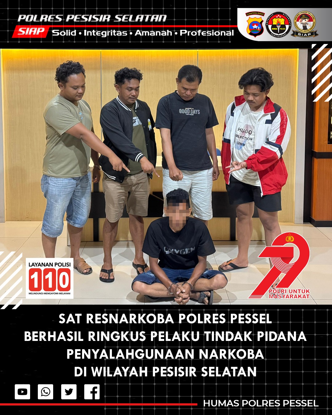 Satresnarkoba Polres Pesisir Selatan Kembali Ungkap Dua Kasus Narkoba dalam Sehari