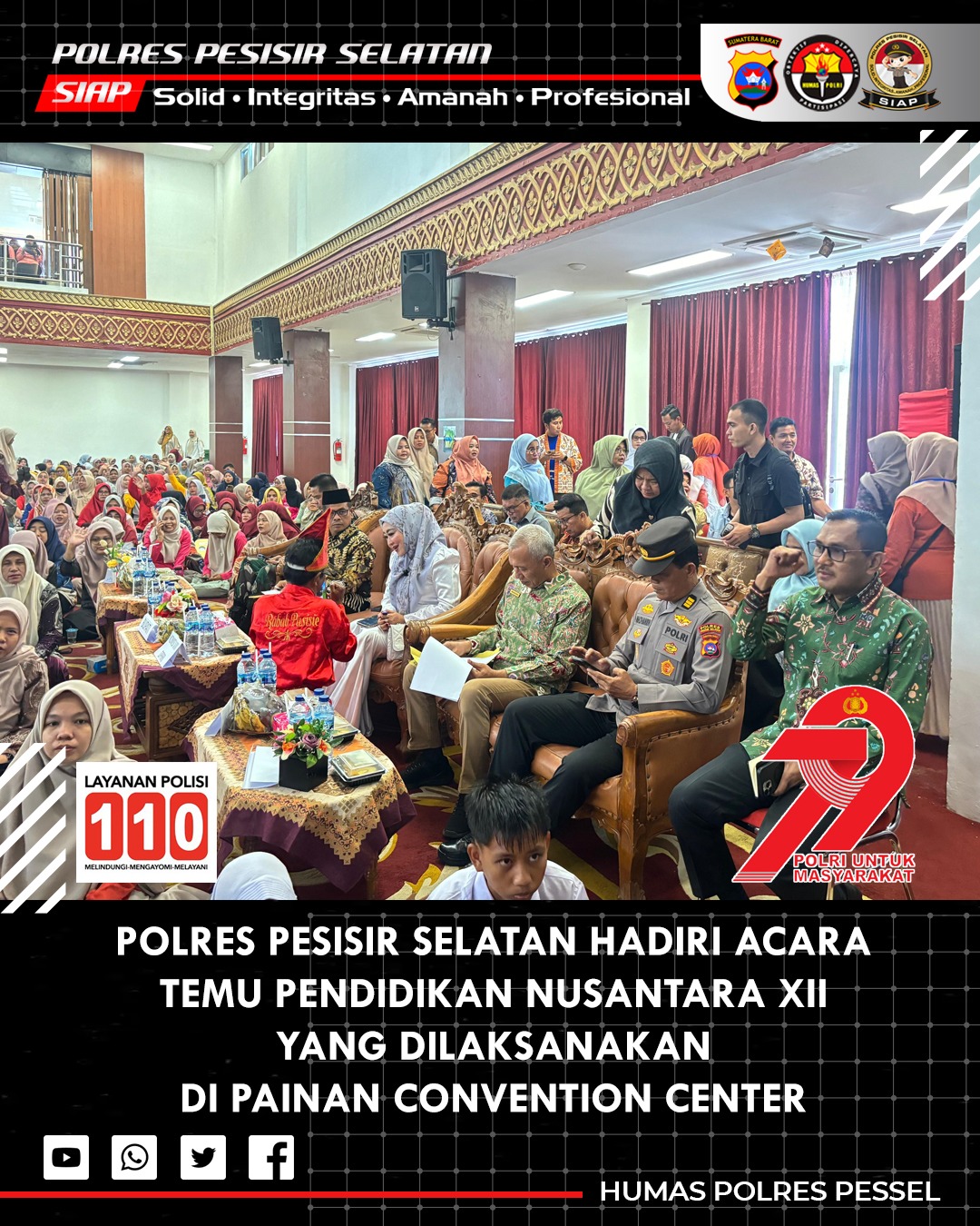 Polres Pesisir Selatan Turut Hadiri Temu Pendidik Nusantara XII, Dukung Peningkatan Iklim Pendidikan