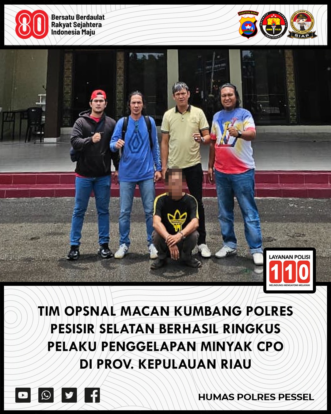 Terungkap di Batam, Pelaku Penggelapan Minyak CPO Ditangkap Polres Pessel
