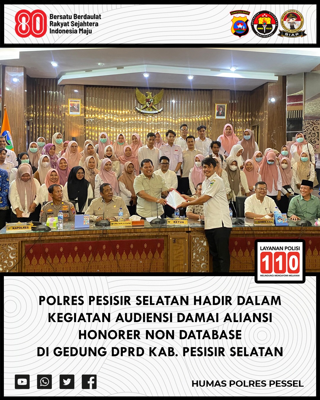 Polres Pesisir Selatan Kawal Audiensi Honorer Gagal CPNS, Pastikan Berjalan Aman dan Damai