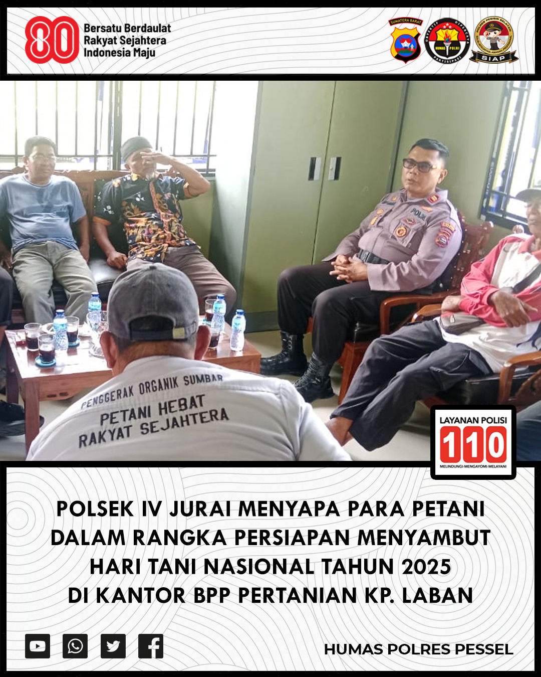 Jelang Hari Tani Nasional, Polsek IV Jurai Jalin Komunikasi dengan Kelompok Tani