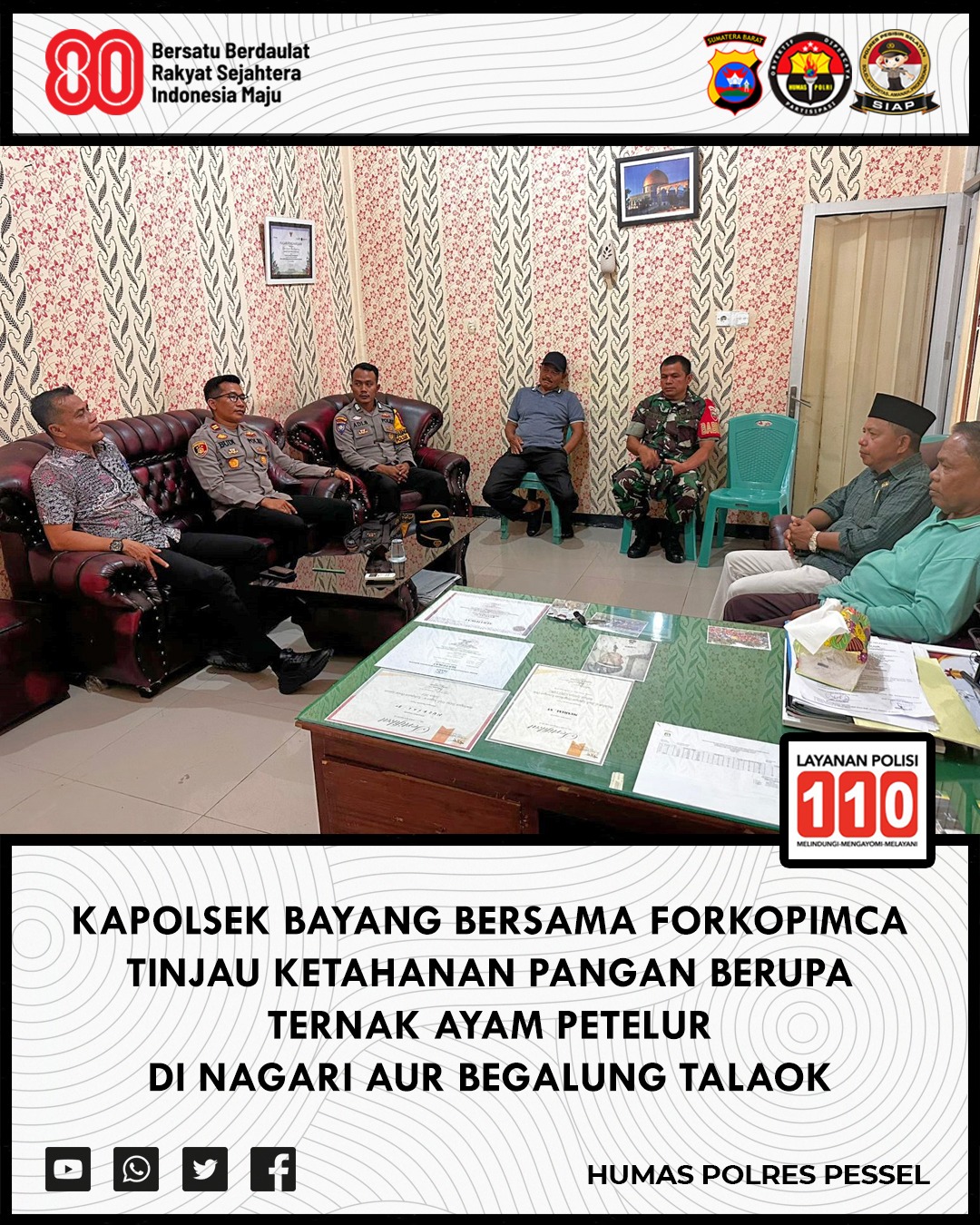 Polsek Bayang Ikut Turun Tangan, Kawal Peninjauan Ternak Ayam yang Ditolak Warga