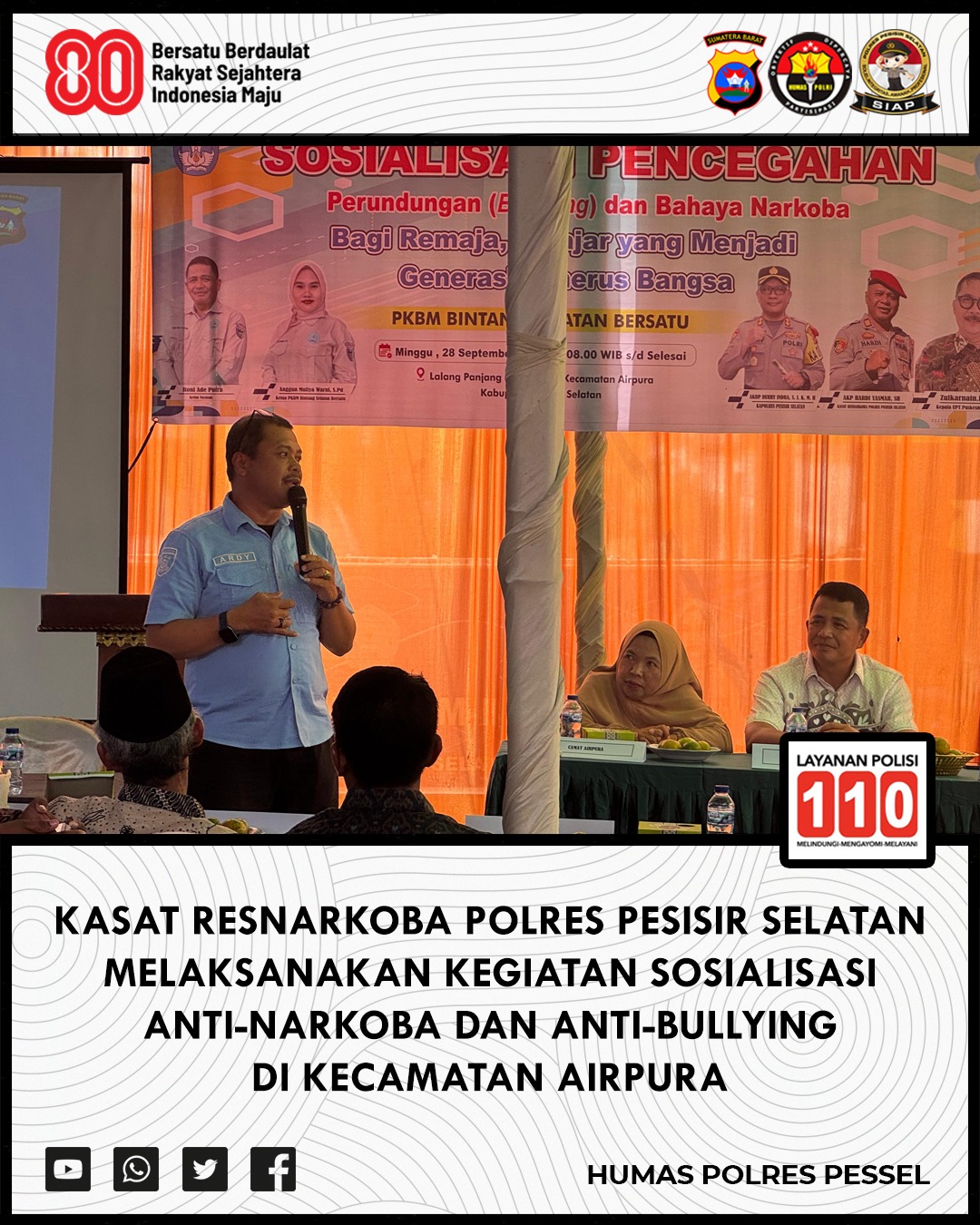 Tangani Dualisme Masalah Remaja, Satresnarkoba Polres Pessel Beri Edukasi Anti-Narkoba dan Anti-Bullying