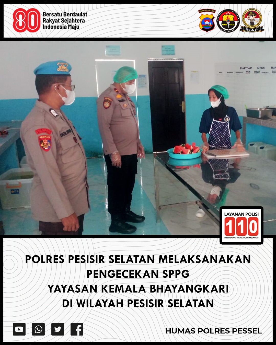 Jamin Mutu Program Makan Bergizi, Polres Pessel Awasi Ketat Dapur SPPG Bhayangkari