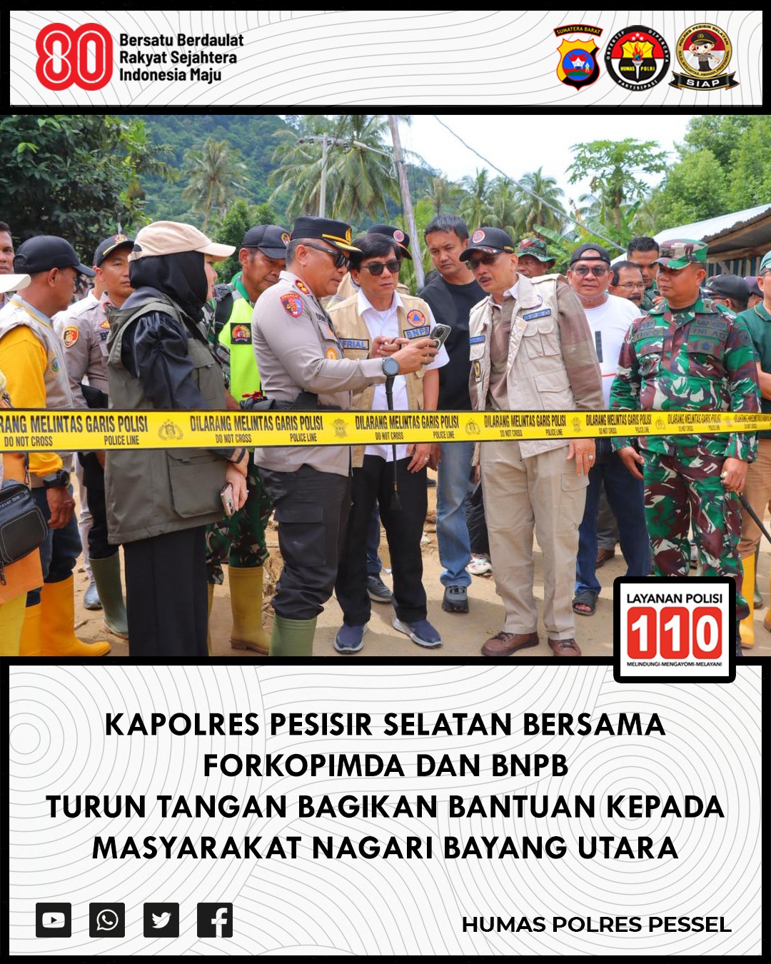 Sinergi Pusat dan Daerah, Kapolres Pessel Turun Langsung Salurkan Bantuan di Koto Ranah