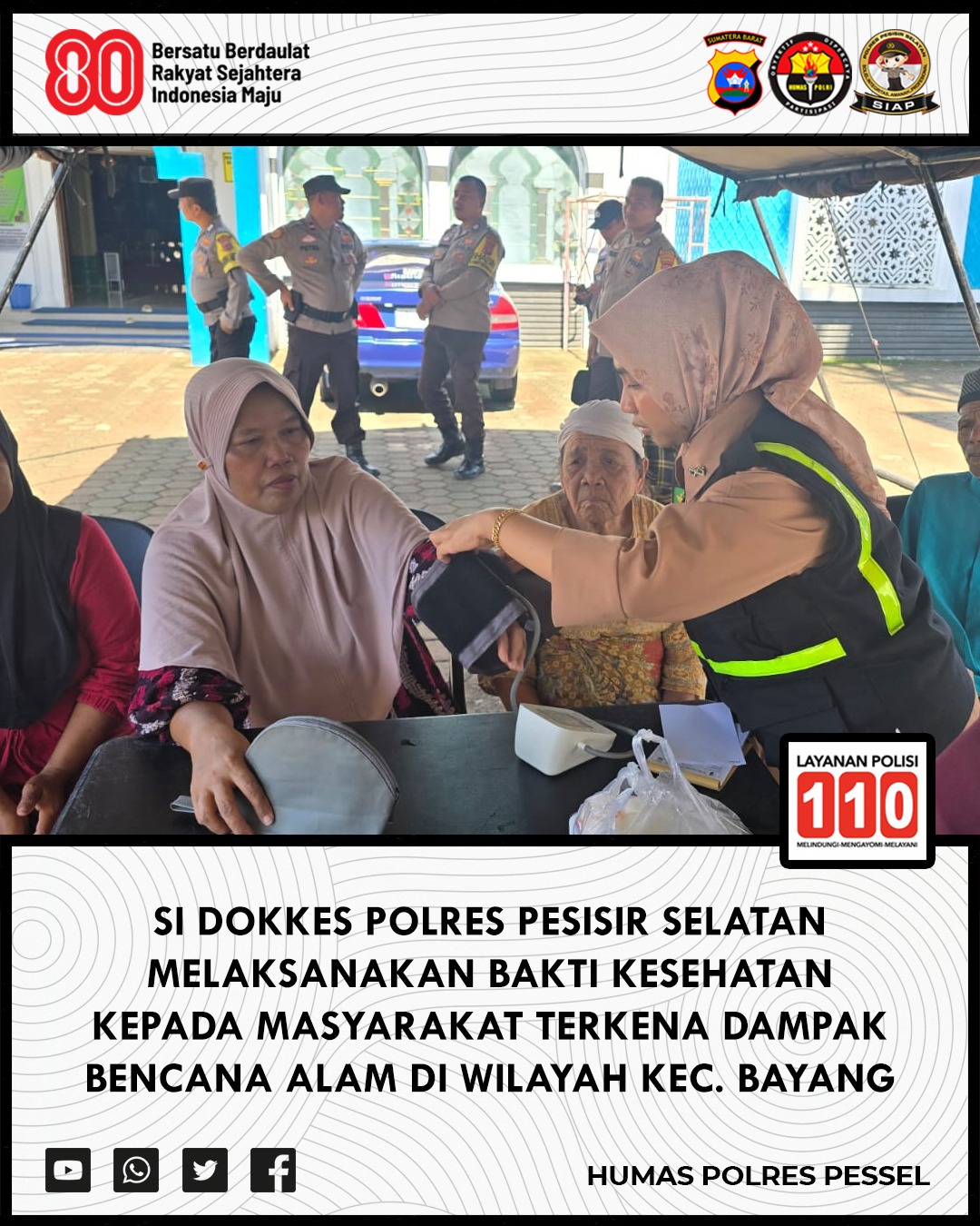 Polres Pessel Kirim Tim Medis, Lawan Ancaman Penyakit Pasca Banjir di Bayang